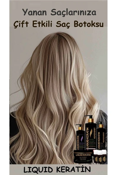 Çift Etkili Saç Botoksu No 1 - (Onarım + Bakım) Keratin Seti - Yanan Yıpranan Kabaran Saçlara ürün görseli 1