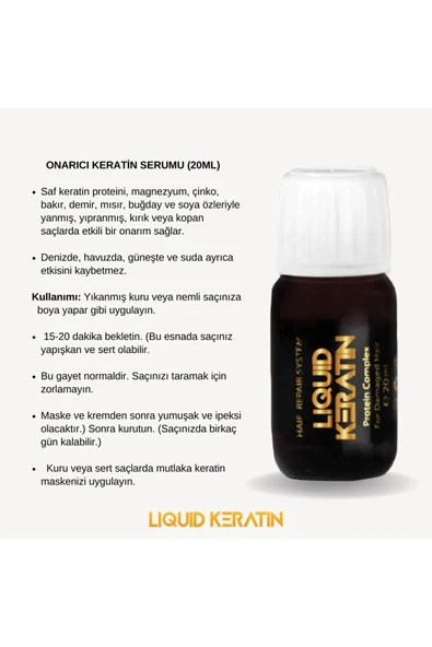 Saf Keratin Serum Seti (3x20ml) - Resim 3