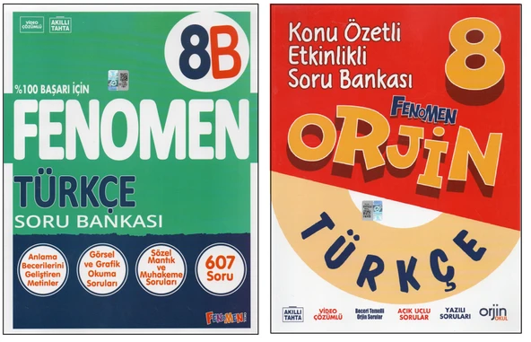 FENOMEN 8. SINIF 8B TÜRKÇE+ORJİN TÜRKÇE (2 KİTAP) ürün görseli 1