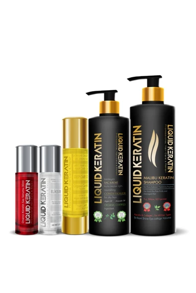 Keratin Saç Güçlendirici Dökülme Önleyici 5'li Ultra Set (SAÇ SERUM VE YAĞI) ürün görseli 1