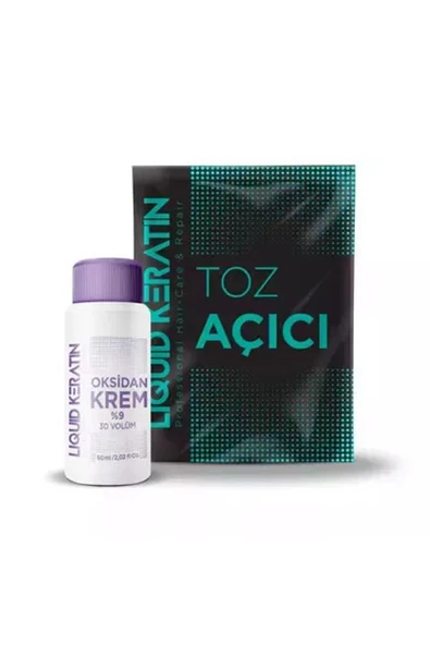 Keratinli Gri Toz Açıcı Oksidan Krem - Saç Rengi Boya Açıcı Set (30GR 60ML) ürün görseli 1