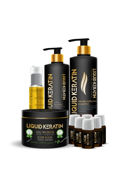 Keratin Yağlı Saç Botoksu No 2 (Onarım + Yoğun Nem) Keratin Bakım Seti - Yanan Yıpranan Kuru Saçlara ürün görseli 1