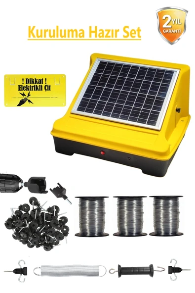 Elektrikli Çit Teli Sistemi Seti Güneş Panelli-40 Dönüme Kadar Ayı Domuz Kurt Için Etkili Koruma ürün görseli 1