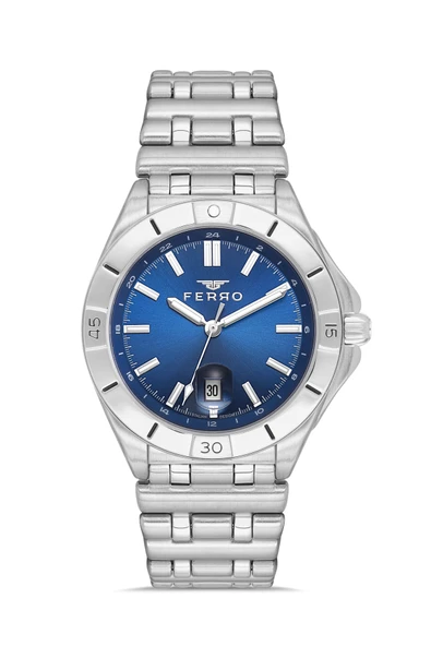 Ferro FM43017A-A3 Quartz Çelik Gri Lacivert Kadran 41 mm Erkek Kol Saati ürün görseli 1