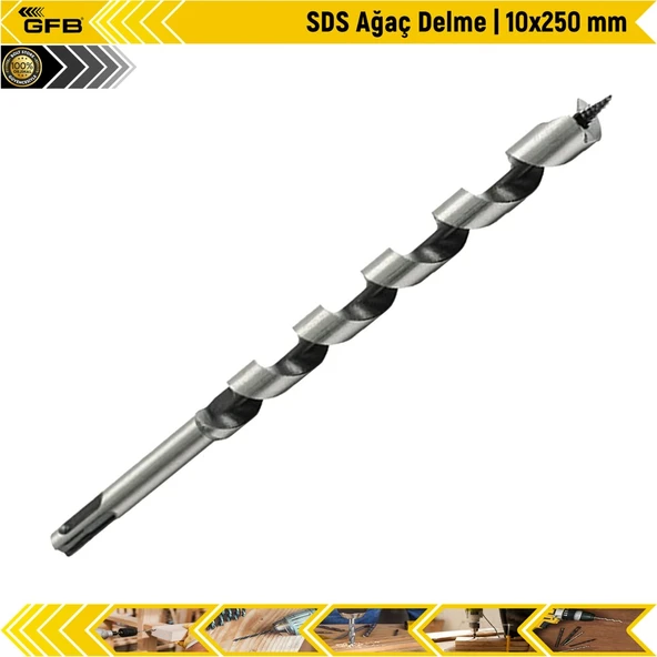 Gfb Sds Ağaç Delme Matkap Ucu |10X250 Mm ürün görseli 1