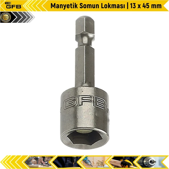 Gfb Manyetik Somun Lokması | 13 X 45 Mm ürün görseli 1