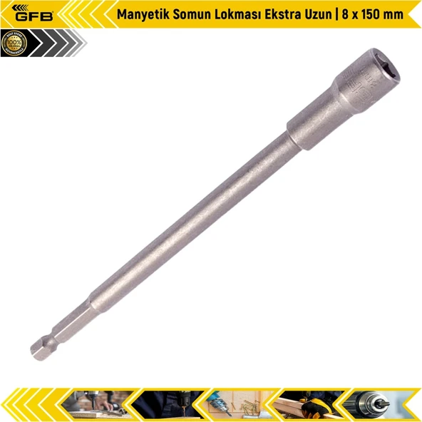Gfb Manyetik Somun Lokması Ekstra Uzun | 8 X 150 Mm ürün görseli 1