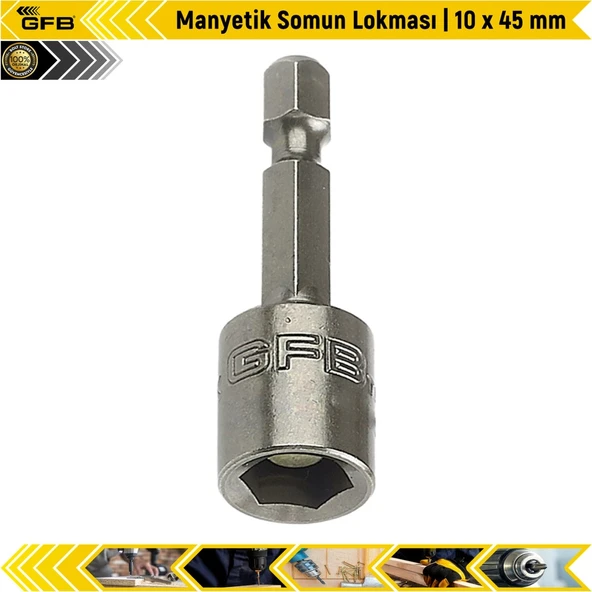 Gfb Manyetik Somun Lokması | 10 X 45 Mm ürün görseli 1