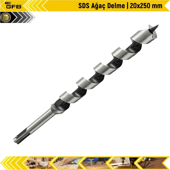 Gfb Sds Ağaç Delme Matkap Ucu |20X250 Mm ürün görseli 1