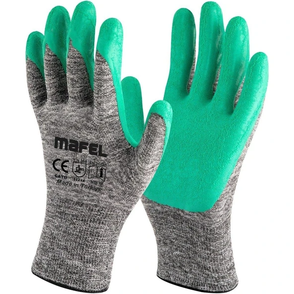Mafel Mf-80 Yeşil Lateks Camcı İş Güvenlik Eldiven 1 Çift - Paket ürün görseli 1