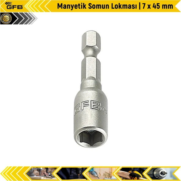 Gfb Manyetik Somun Lokması | 7 X 45 Mm ürün görseli 1