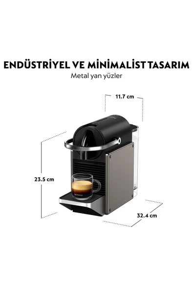 Nespresso D62 Pixie Kahve Makinesi, Gümüş - Resim 4