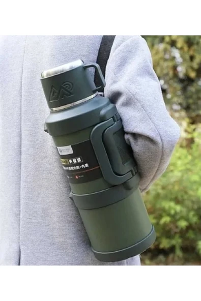 Elista Paslanmaz Çelik 2,0 Litre Avcı Termos 24 Saat Sıcak 48 Saat Soğuk Seyahatte Kampta Piknikte ürün görseli 1