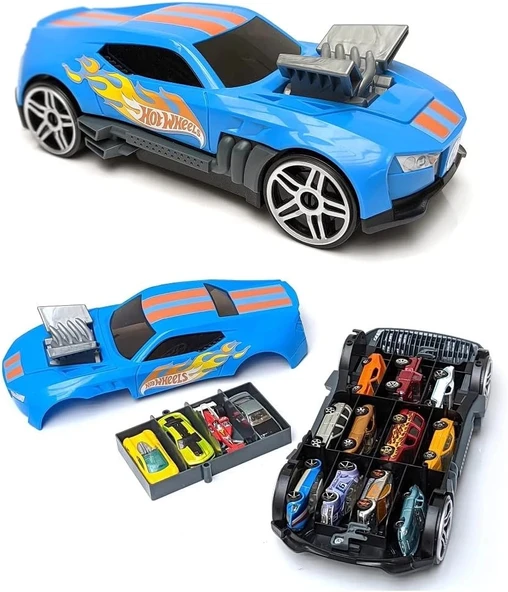 Hot Wheels Race N' Haul 2'si 1 arada saklama kutusu ürün görseli 1