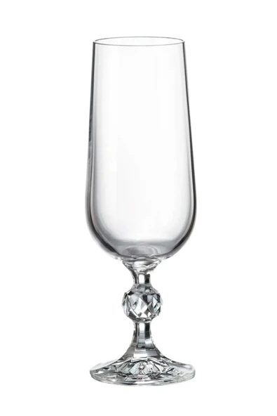 Bohemia Collection Sterna Kristal 6'lı 180cc Kahve Yanı Su Bardağı/Flüt Şampanya Kadehi Seti ürün görseli 1