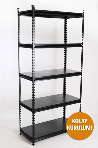 5 Katlı Hafif Yük Raf Ünitesi Siyah 45x93 ürün görseli 1