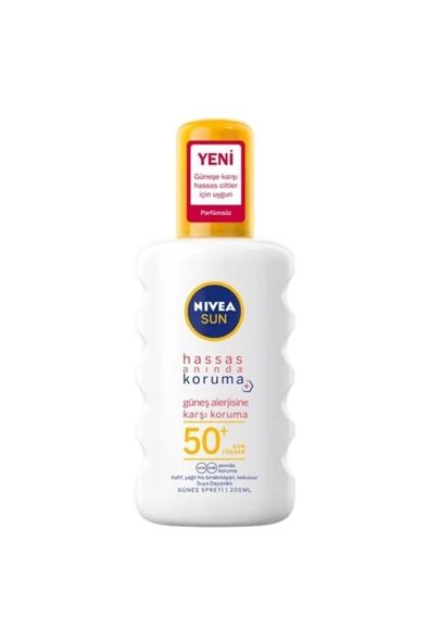 NİVEA SUN HASSAS ANINDA KORUMA GÜNEŞ SPREYİ SPF 50+ 200 ML ürün görseli 1