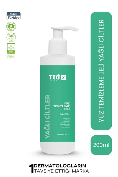 TTO-X Yüz Temizleme Jeli Yağlı Ciltler İçin 200 ml ürün görseli 1