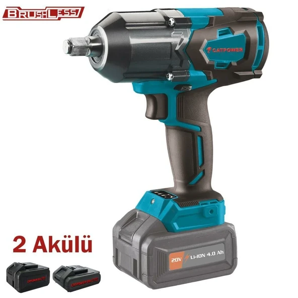 CATPOWER 4123 Kömürsüz Akülü Somun Sökme ve Sıkma 20V 2.0 - 4.0 Ah (2 Akülü) ürün görseli 1
