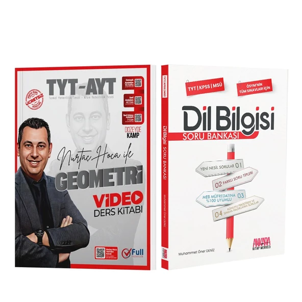 Full Matematik TYT AYT Geometri Video Ders Kitabı ve AKM Dil Bilgisi Soru Bankası Seti 2 Kitap ürün görseli 1