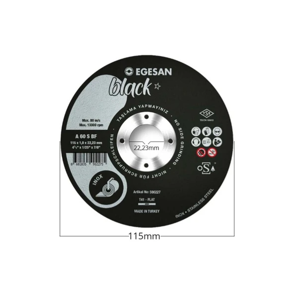 Egesan 115X1X22 Inox Black Ince Kesici 5 Adet ürün görseli 1