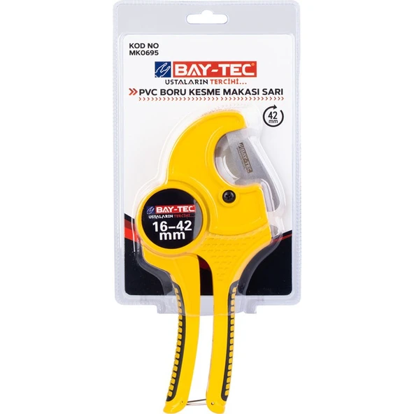 Bay-Tec Baytec Pvc Boru Kesme Makası Sarı 16-42MM MK0695 ürün görseli 1