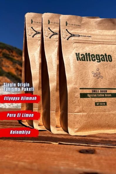 Kaffegato Çekirdek Kahve Tanışma Seti 3'lü 250gx3 - Etihyopya - Kolombiya - Peru ürün görseli 1