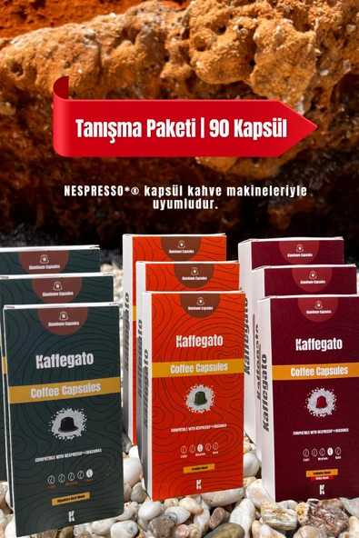 Kaffegato Kahve Kapsülü 9'lu Tanışma Paketi (90 Adet) ürün görseli 1