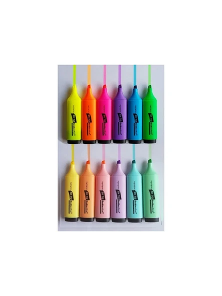 Scrikss 6 Pastel + 6 Canlı Renk Fosforlu Kalem Seti ürün görseli 1