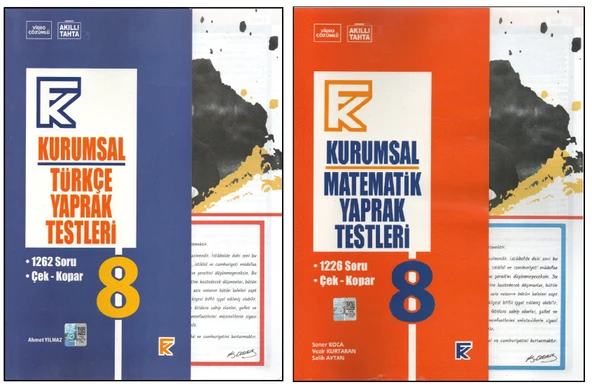 KURMAY 8. SINIF KURUMSAL TÜRKÇE YAPRAK TEST+KURUMSAL MATEMATİK YAPRAK TEST (2 KİTAP) ürün görseli 1