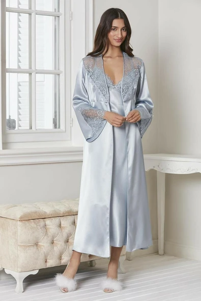 Pierre Cardin 6425 Saten Gecelik Sabahlık Pijama Takım Şort Takım 6'lı Gelin Çeyiz Seti ürün görseli 1