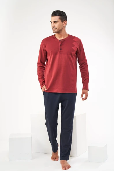 Pjs 22601 Erkek  Uzun Kol Pijama Takımı ürün görseli 1