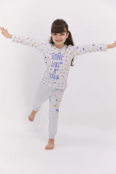 RolyPoly 2595 Garson Shine Like A Star Karmelanj Kız Çocuk Pijama Takımı ürün görseli 1
