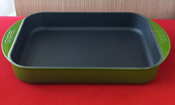 SÜREL DÖKÜM 23X31 CM DİKDÖRTGEN DÜZ TEPSİ YEŞİL ürün görseli 1