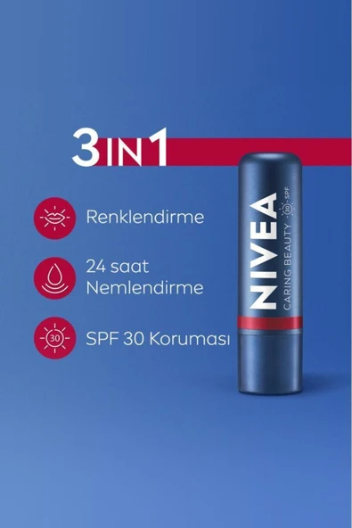 Nivea Lip Cheek Caring Red - Resim 2