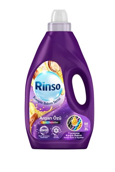Rinso Sıvı Çamaşır Deterjanı Komple Bakım Serisi Argan Özü Tüm Renkliler Için 3 lt ürün görseli 1