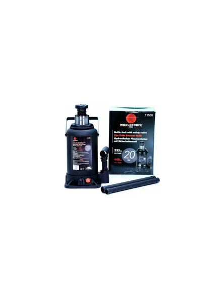 WORLDFORCE HİDROLİK ŞİŞE KRİKO 20 TON 235-440MM ürün görseli 1