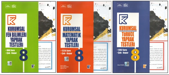 KURMAY 8. SINIF KURUMSAL FEN B. YAPRAK TEST+KURUMSAL MATEMATİK Y.T.+KURUMSAL TÜRKÇE Y.T. (3 KİTAP) ürün görseli 1