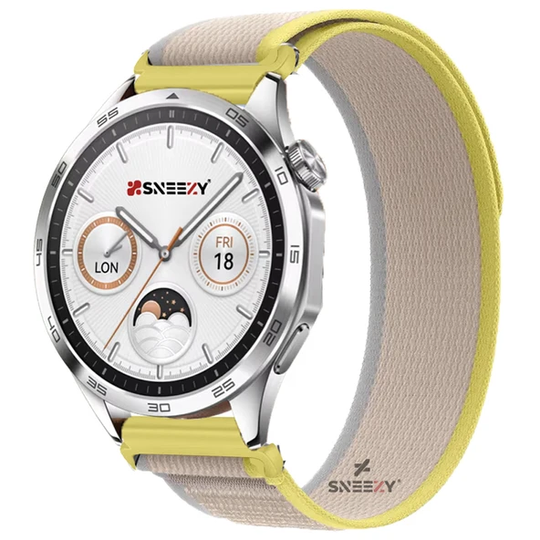 Huawei Watch GT4 46mm Uyumlu Kordon Trail Loop Yumuşak Kumaş Kordon  Sarı ürün görseli 1