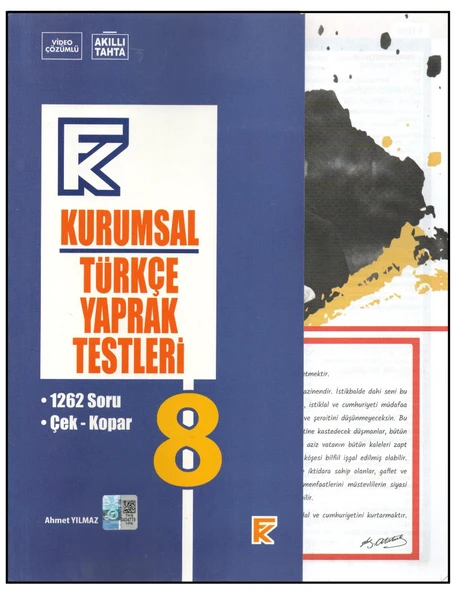 KURMAY 8. SINIF KURUMSAL TÜRKÇE YAPRAK TEST ürün görseli 1