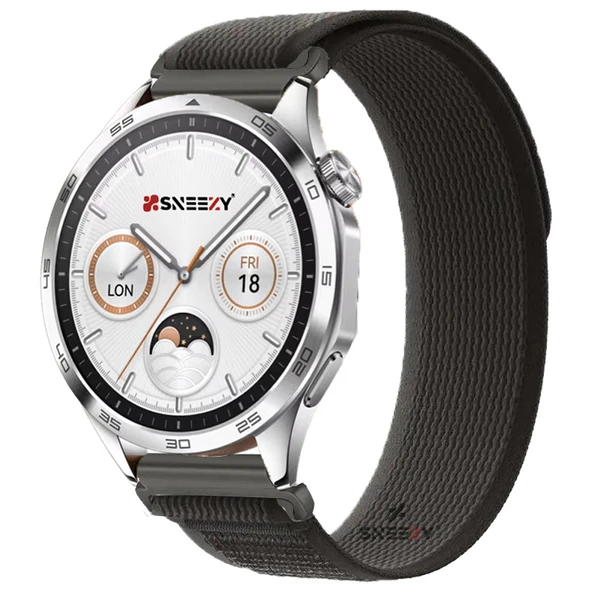 Huawei Watch GT4 46mm Uyumlu Kordon Trail Loop Yumuşak Kumaş Kordon  Siyah ürün görseli 1