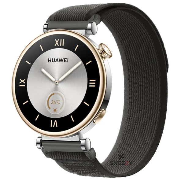 Huawei Watch GT4 41mm Uyumlu Kordon Trail Loop Cırtlı Yumuşak Kumaş Şık Kordon  Siyah ürün görseli 1