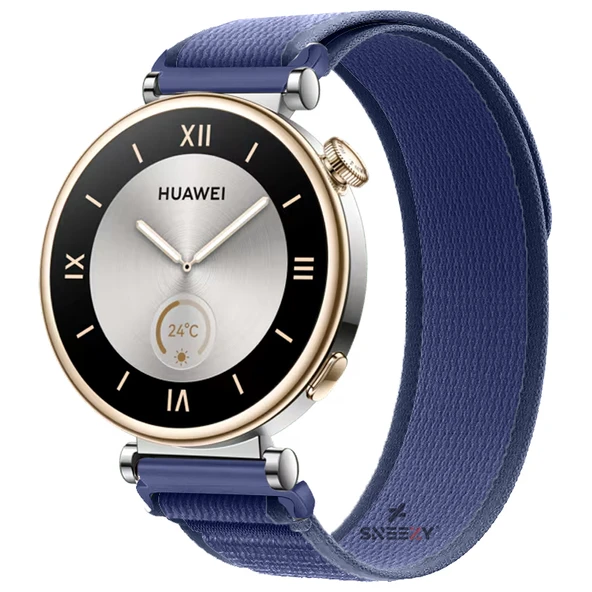 Huawei Watch GT4 41mm Uyumlu Kordon Trail Loop Cırtlı Yumuşak Kumaş Şık Kordon  Lacivert ürün görseli 1