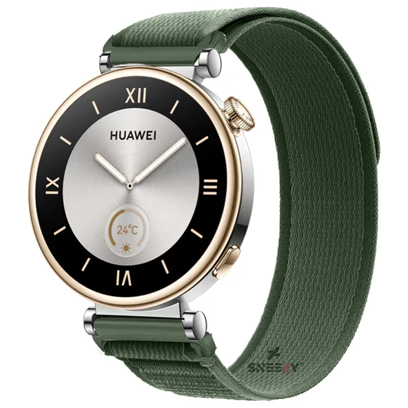 Huawei Watch GT4 41mm Uyumlu Kordon Trail Loop Cırtlı Yumuşak Kumaş Şık Kordon  Haki ürün görseli 1