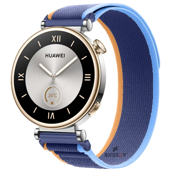 Huawei Watch GT4 41mm Uyumlu Kordon Trail Loop Cırtlı Yumuşak Kumaş Şık Kordon  Mavi Koyu ürün görseli 1