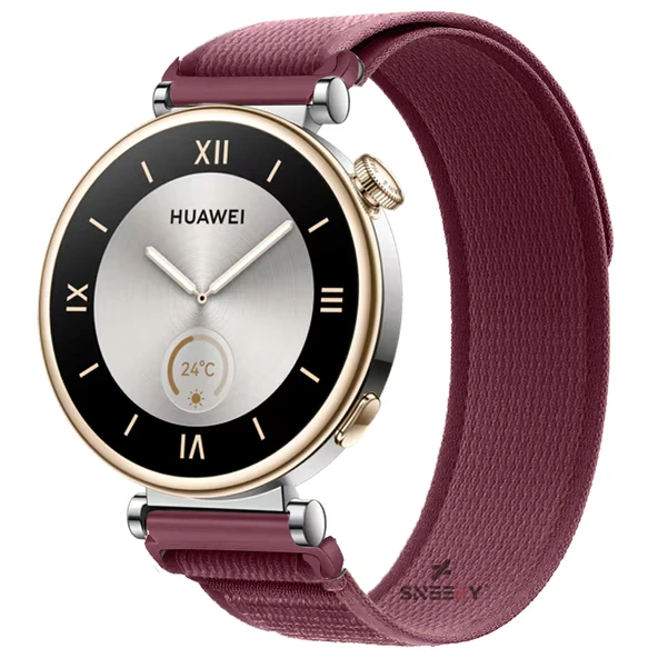 Huawei Watch GT4 41mm Uyumlu Kordon Trail Loop Cırtlı Yumuşak Kumaş Şık Kordon  Kırmızı ürün görseli 1