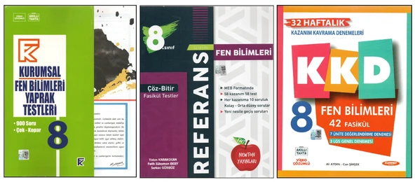 KURMAY 8. SINIF KURUMSAL YAPRAK TEST+NEWTON REFERANS+KURMAY KKD FEN BİLİMLERİ (3 KİTAP) ürün görseli 1