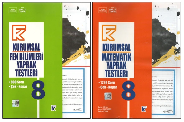 KURMAY 8. SINIF KURUMSAL FEN BİLİMLERİ YAPRAK TEST+KURUMSAL MATEMATİK YAPRAK TEST (2 KİTAP) ürün görseli 1