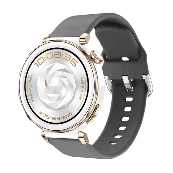 Huawei Watch GT5 Pro 42mm İle Uyumlu Yumuşak PureLux Soft Tokalı Silikon Kordon  Koyu Gri ürün görseli 1