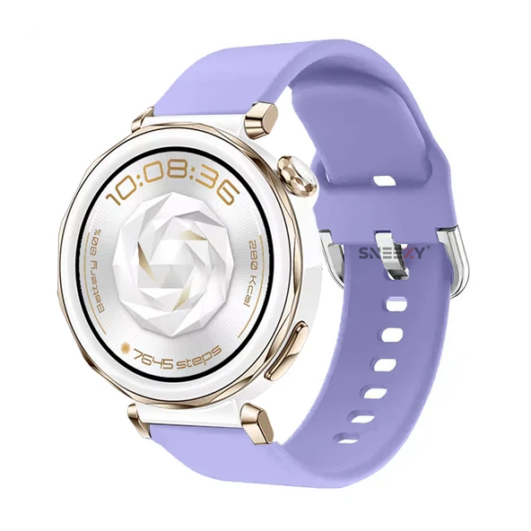Huawei Watch GT5 Pro 42mm İle Uyumlu Yumuşak PureLux Soft Tokalı Silikon Kordon  Lavanta ürün görseli 1